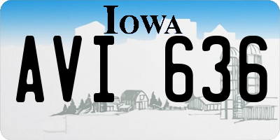 IA license plate AVI636