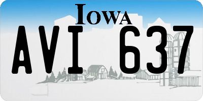 IA license plate AVI637