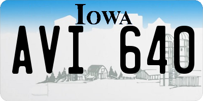 IA license plate AVI640
