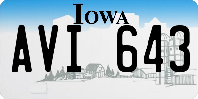 IA license plate AVI643