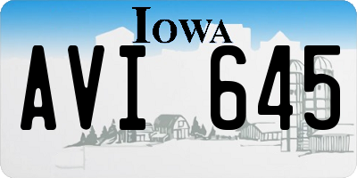 IA license plate AVI645