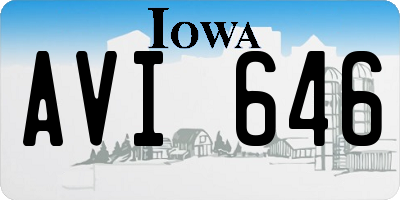 IA license plate AVI646