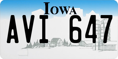 IA license plate AVI647