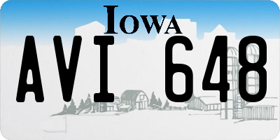 IA license plate AVI648