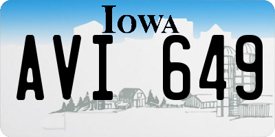 IA license plate AVI649