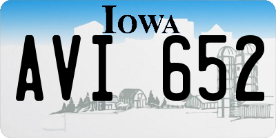 IA license plate AVI652