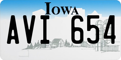 IA license plate AVI654