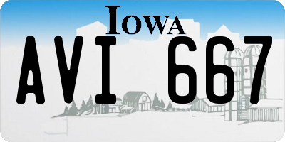 IA license plate AVI667