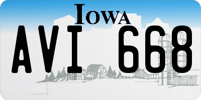 IA license plate AVI668