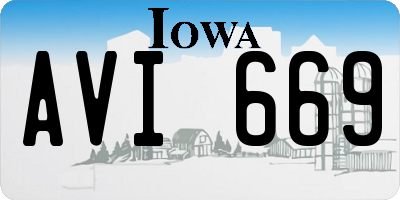 IA license plate AVI669