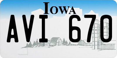 IA license plate AVI670