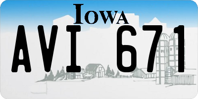 IA license plate AVI671