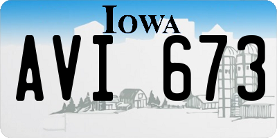 IA license plate AVI673