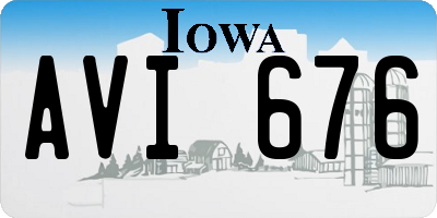IA license plate AVI676