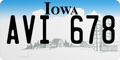 IA license plate AVI678