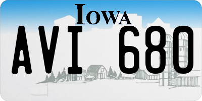 IA license plate AVI680