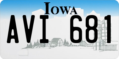 IA license plate AVI681