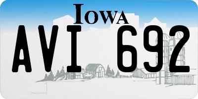 IA license plate AVI692