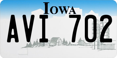 IA license plate AVI702