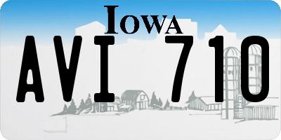 IA license plate AVI710