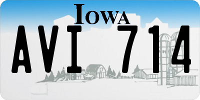 IA license plate AVI714