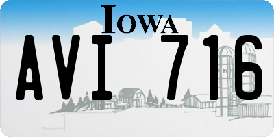 IA license plate AVI716