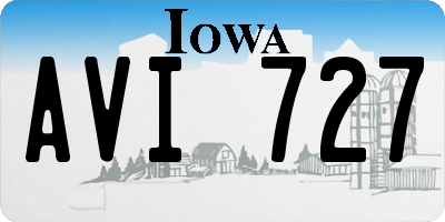 IA license plate AVI727