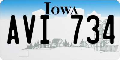 IA license plate AVI734