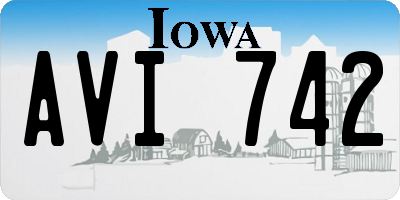 IA license plate AVI742