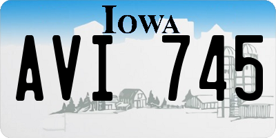 IA license plate AVI745