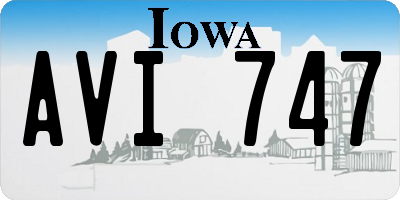 IA license plate AVI747