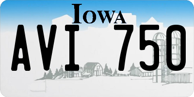 IA license plate AVI750