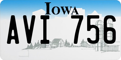 IA license plate AVI756