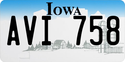 IA license plate AVI758