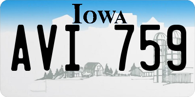 IA license plate AVI759