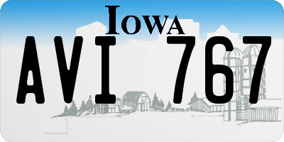 IA license plate AVI767
