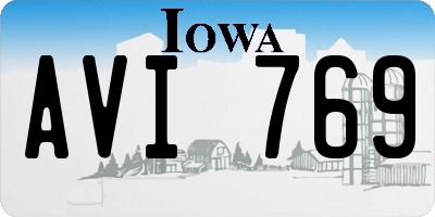 IA license plate AVI769