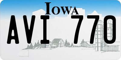 IA license plate AVI770