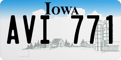 IA license plate AVI771