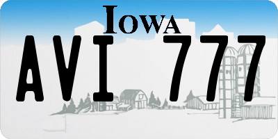 IA license plate AVI777