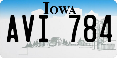 IA license plate AVI784