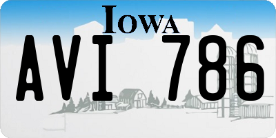 IA license plate AVI786