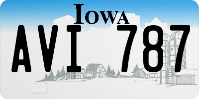 IA license plate AVI787