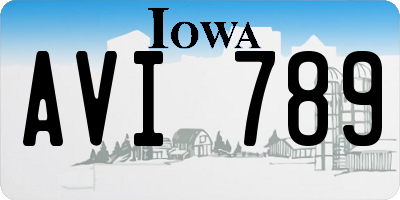 IA license plate AVI789