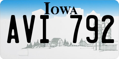 IA license plate AVI792