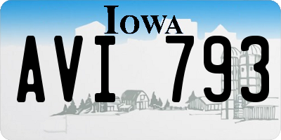 IA license plate AVI793