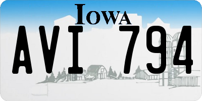 IA license plate AVI794