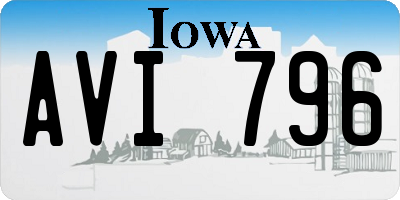 IA license plate AVI796
