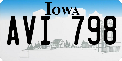 IA license plate AVI798