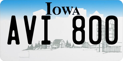 IA license plate AVI800